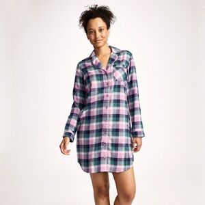 Jockey NWT Brushed Flannel Plaid Sleep Shirt
